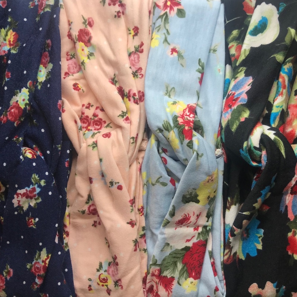 🆕4 pack floral yoga headbands / stretch cotton